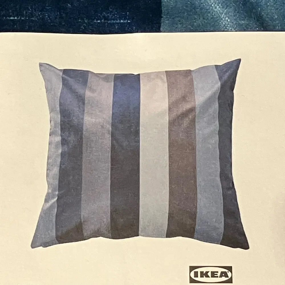 NEW IKEA 20x20 pillow cover sham Blue and Gray Fabric Cover multiples velvet